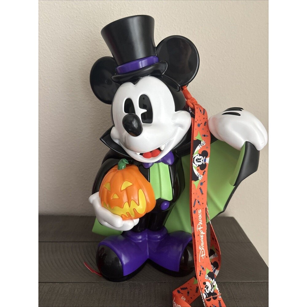Disney Parks 2026 Halloween Vampire Mickey Mouse Pumpkin Popcorn Bucket New